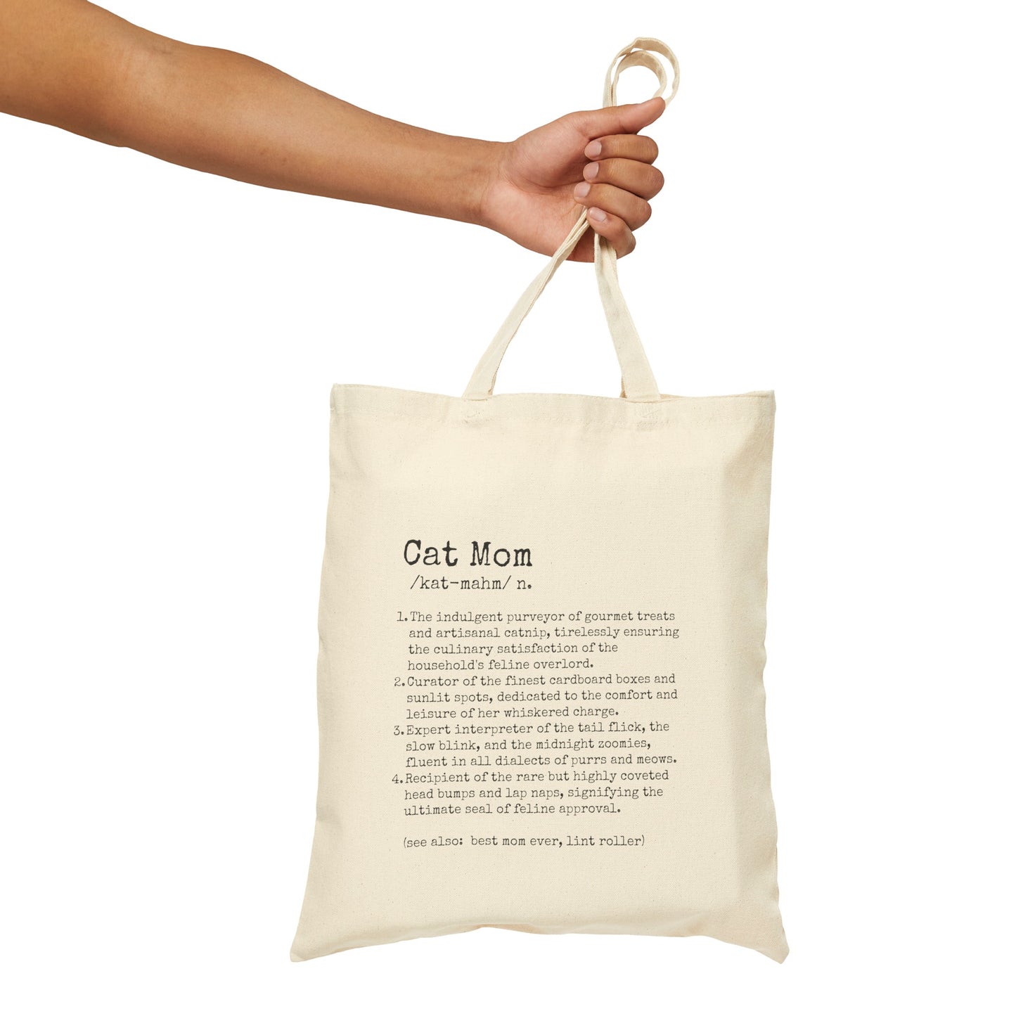 Cat Mom Cotton Canvas Tote Bag