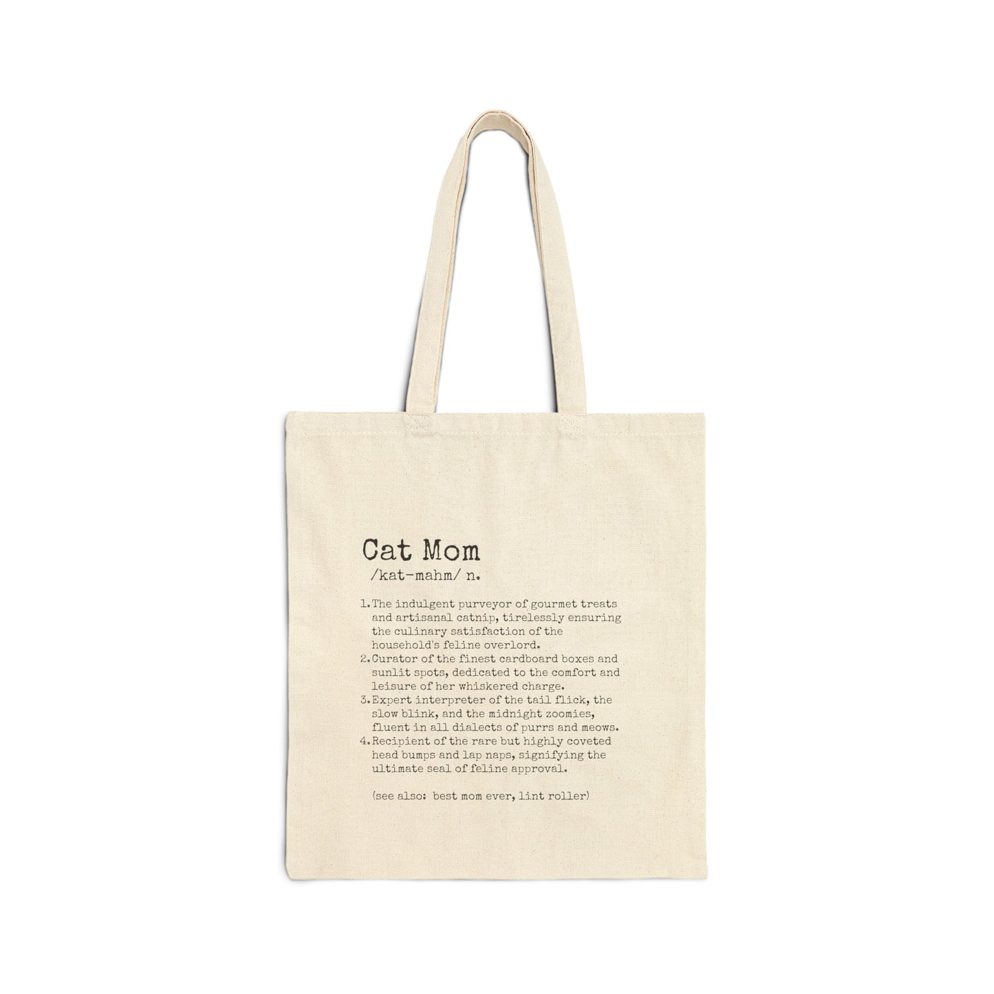 Cat Mom Cotton Canvas Tote Bag