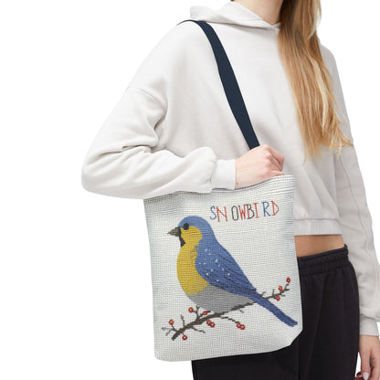 Snowbird Blue Bird and Berries Tote