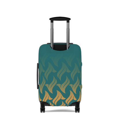 Snowbird Signature Luggage Cover - Teal & Gold