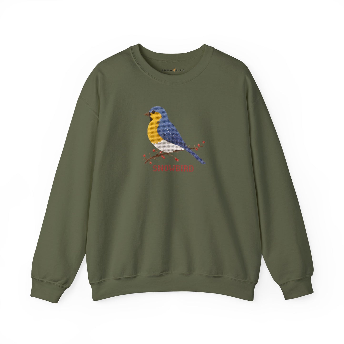 Snowbird Blue Bird & Berries Crewneck Sweatshirt