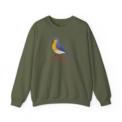 Snowbird Blue Bird & Berries Crewneck Sweatshirt