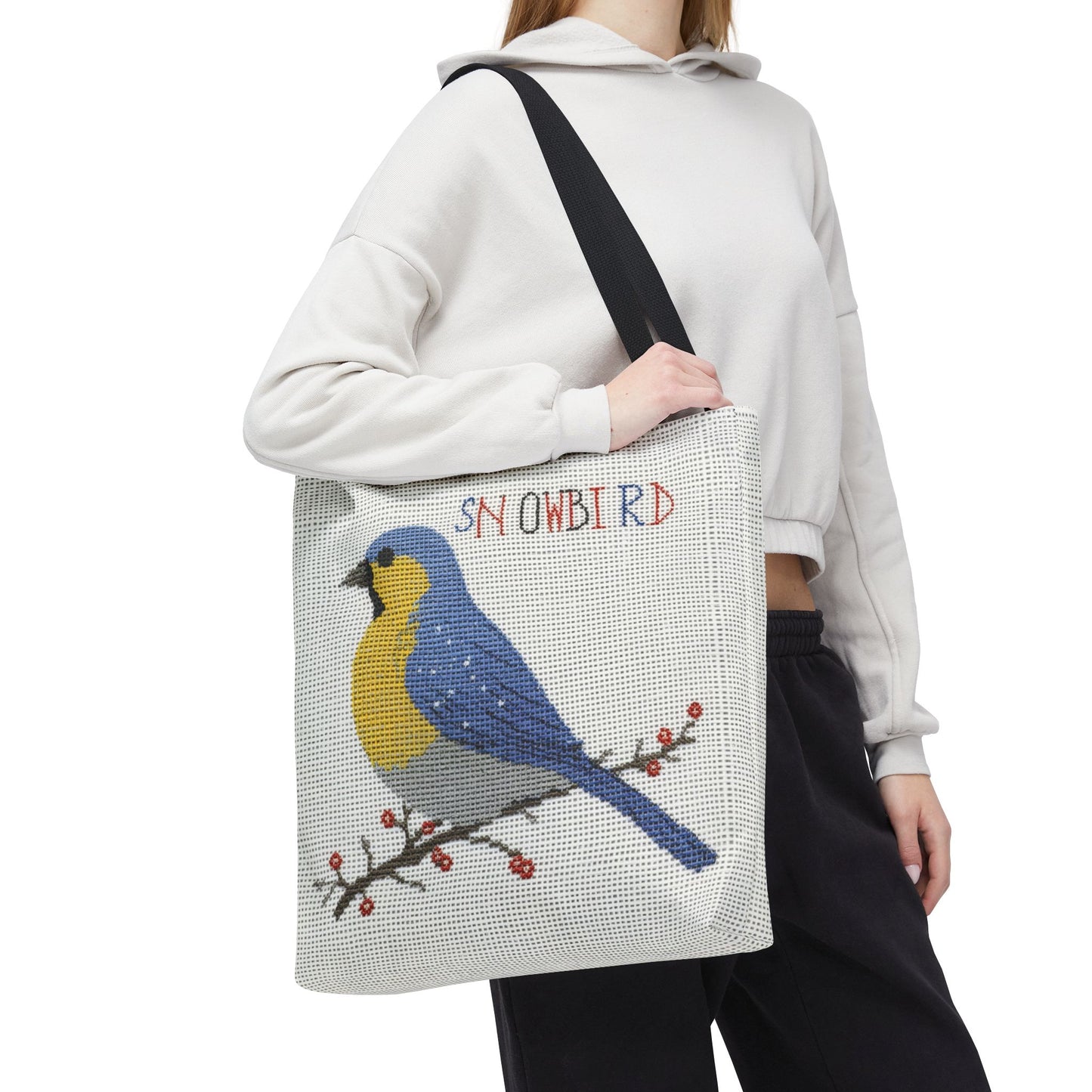Snowbird Blue Bird and Berries Tote