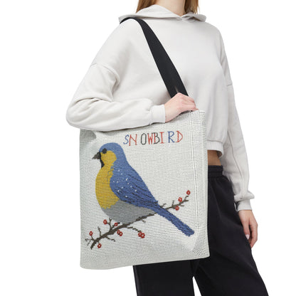 Snowbird Blue Bird and Berries Tote