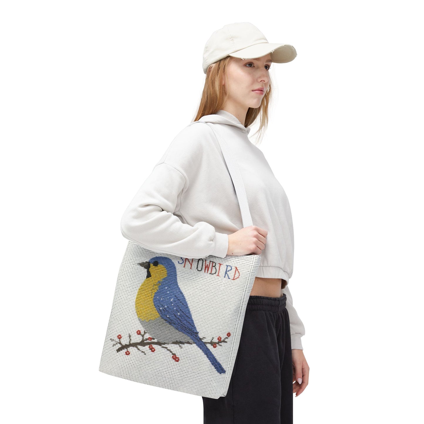 Snowbird Blue Bird and Berries Tote