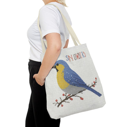 Snowbird Blue Bird and Berries Tote