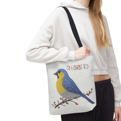 Snowbird Blue Bird and Berries Tote