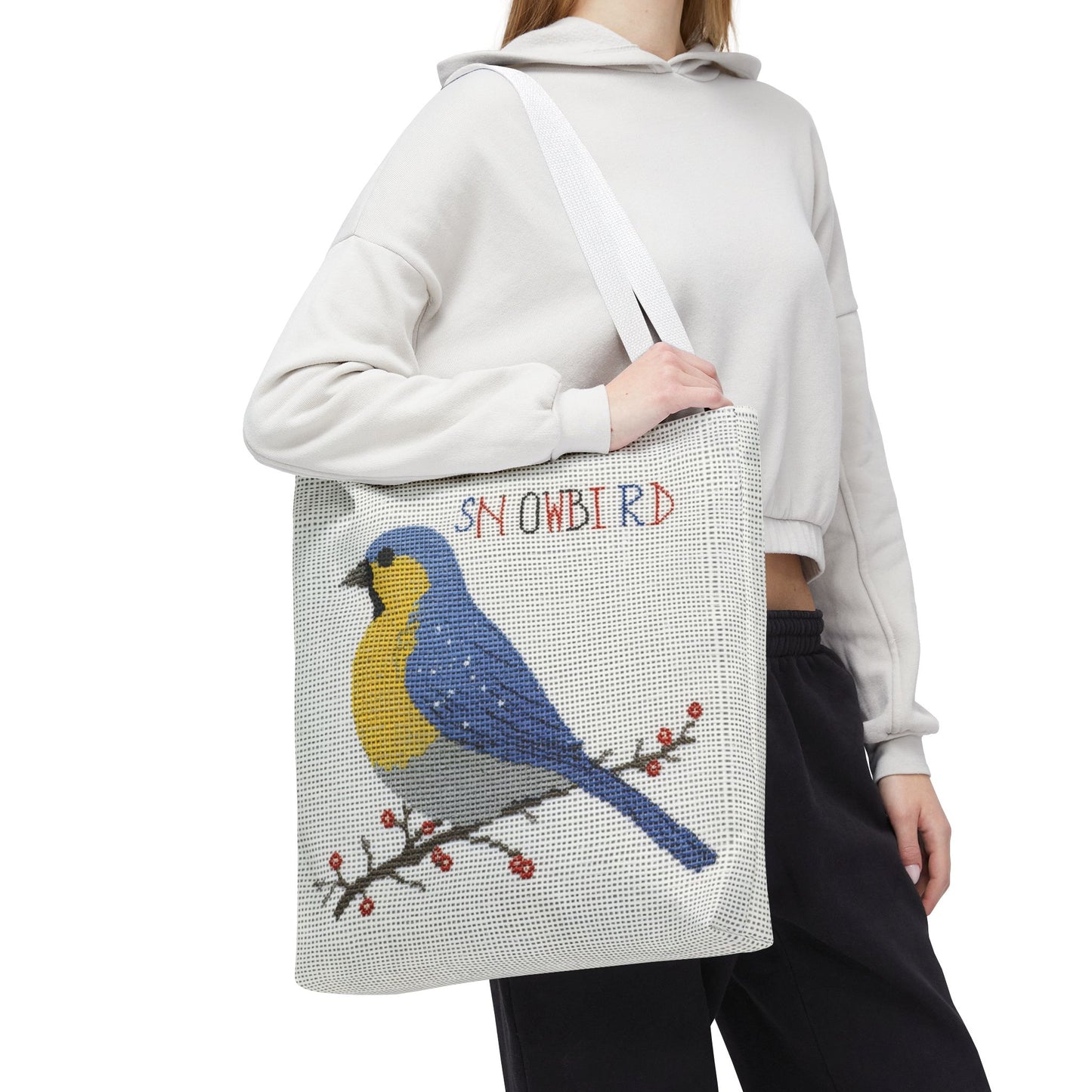 Snowbird Blue Bird and Berries Tote