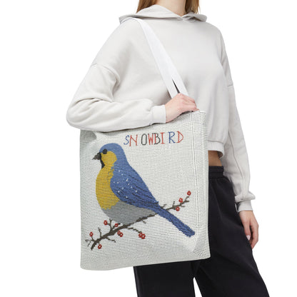 Snowbird Blue Bird and Berries Tote
