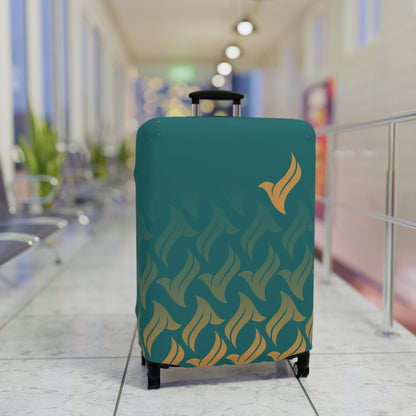 Snowbird Signature Luggage Cover - Teal & Gold