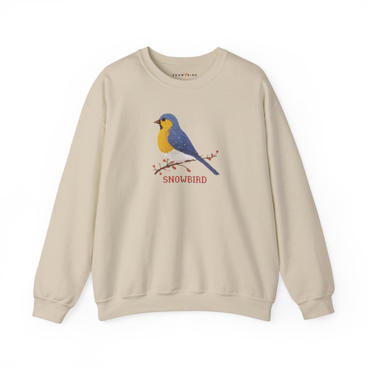 Snowbird Blue Bird & Berries Crewneck Sweatshirt