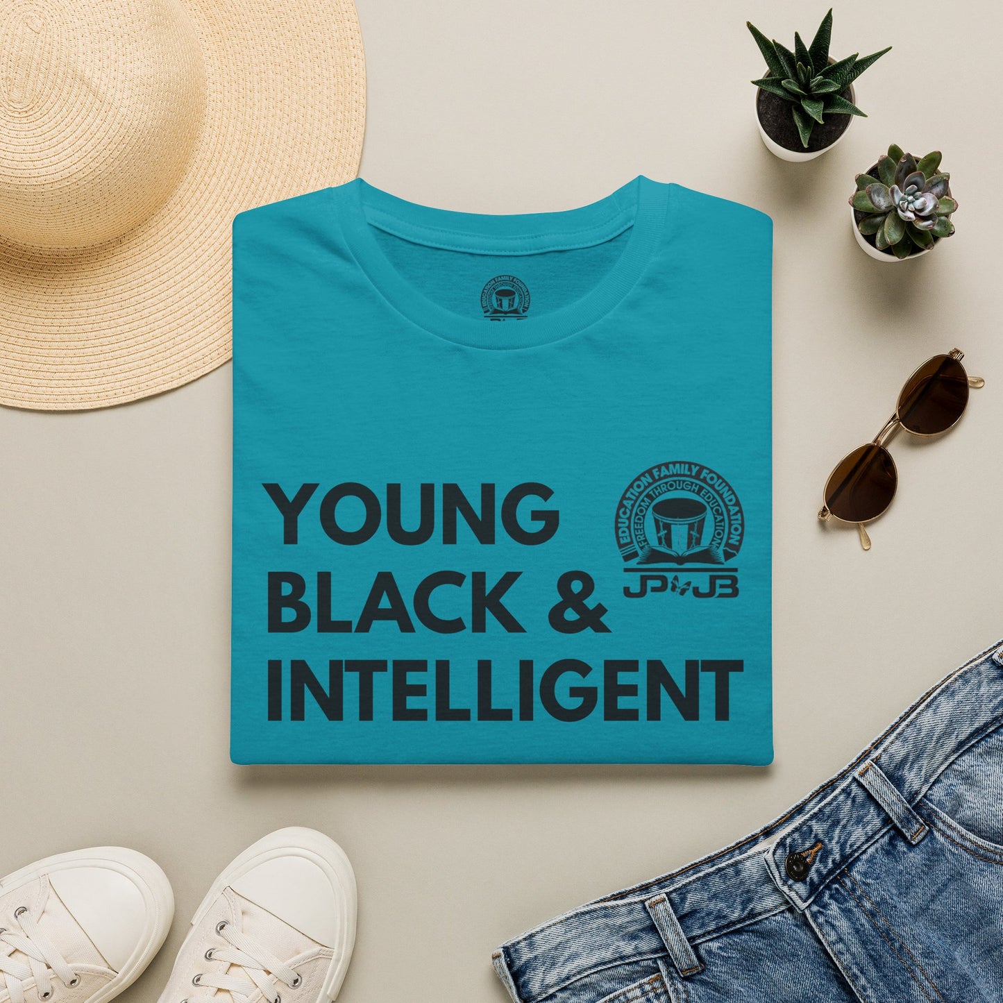 Young, Black, Intelligent JP & JB Crewneck T-Shirt