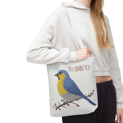 Snowbird Blue Bird and Berries Tote