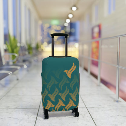 Snowbird Signature Luggage Cover - Teal & Gold