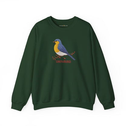 Snowbird Blue Bird & Berries Crewneck Sweatshirt