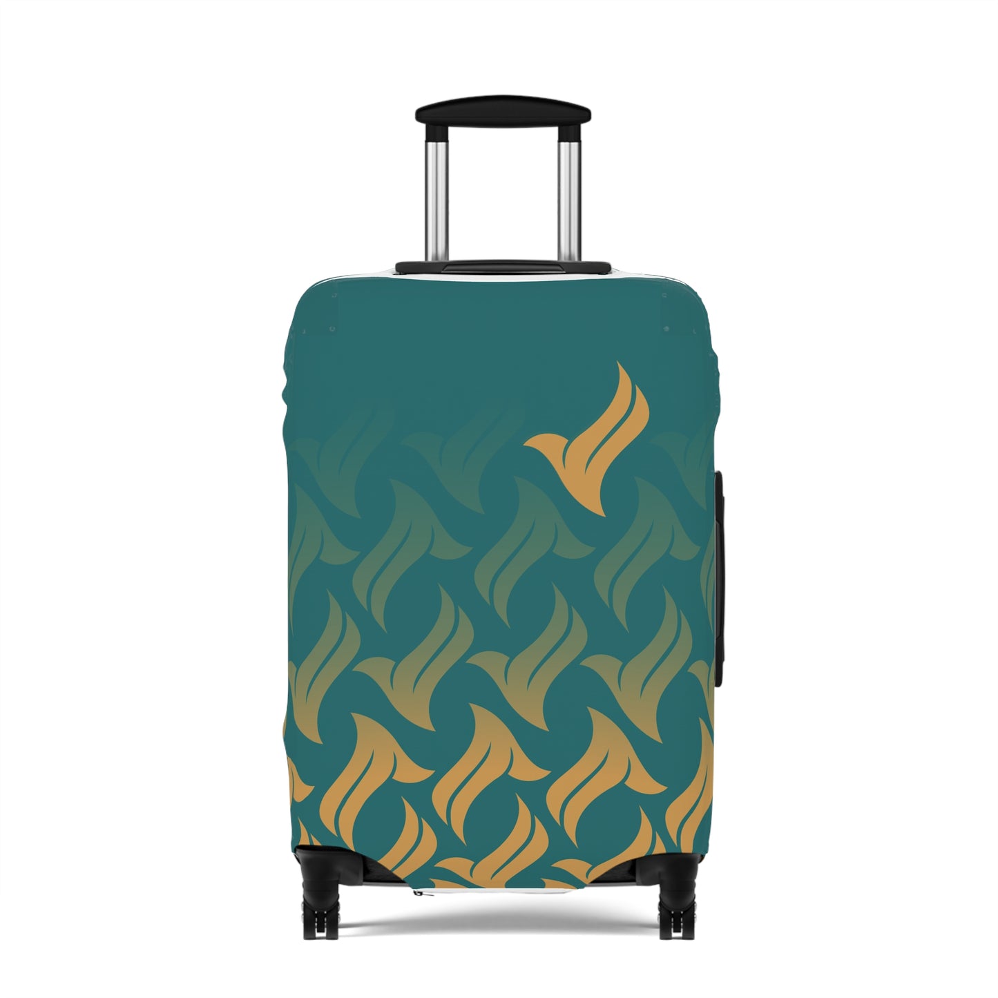 Snowbird Signature Luggage Cover - Teal & Gold