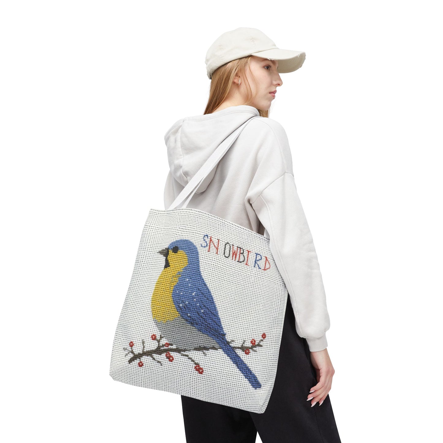 Snowbird Blue Bird and Berries Tote