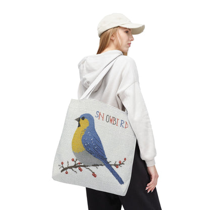 Snowbird Blue Bird and Berries Tote
