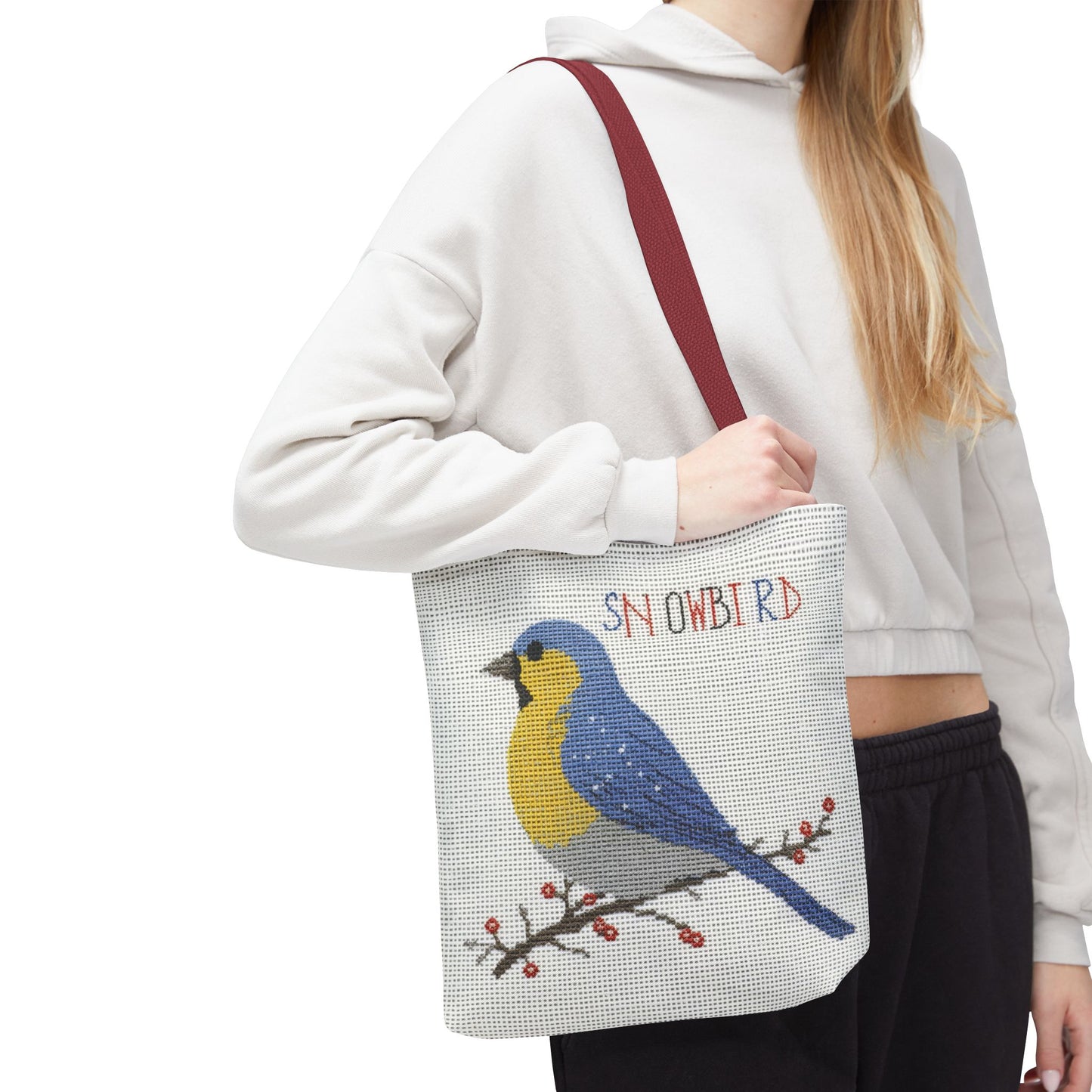 Snowbird Blue Bird and Berries Tote