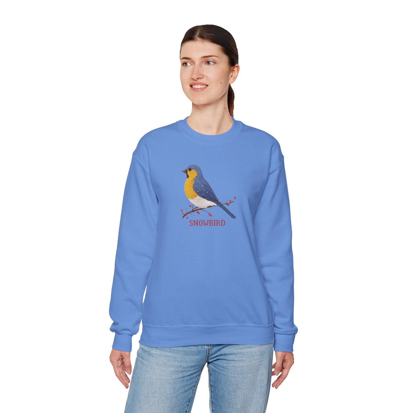 Snowbird Blue Bird & Berries Crewneck Sweatshirt
