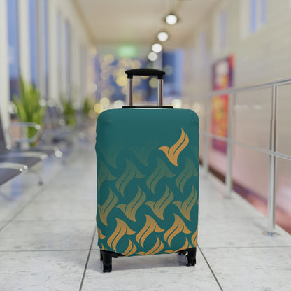 Snowbird Signature Luggage Cover - Teal & Gold
