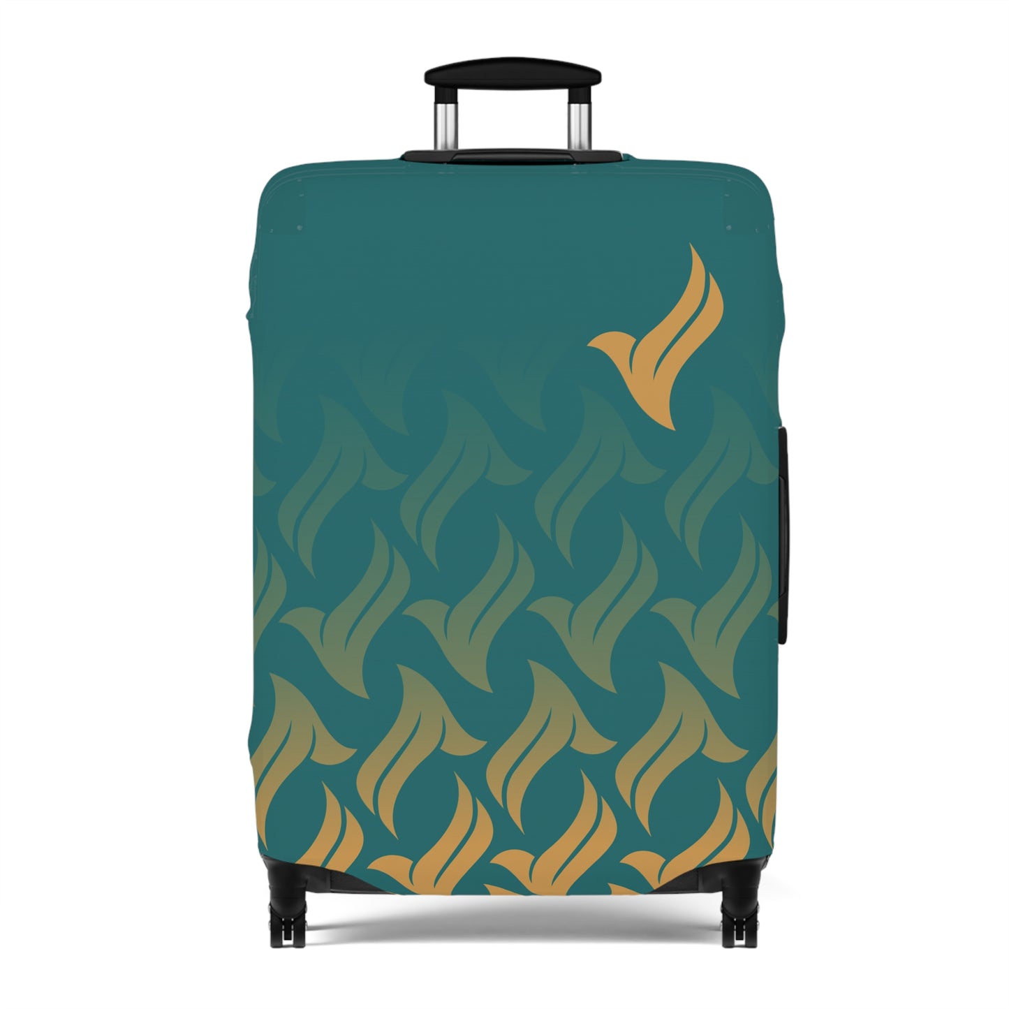 Snowbird Signature Luggage Cover - Teal & Gold