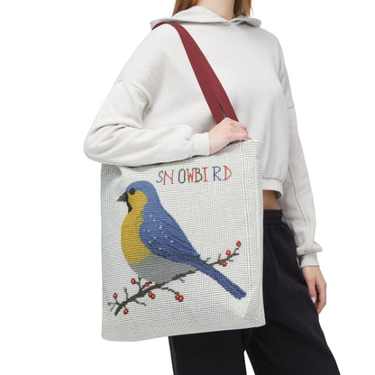 Snowbird Blue Bird and Berries Tote