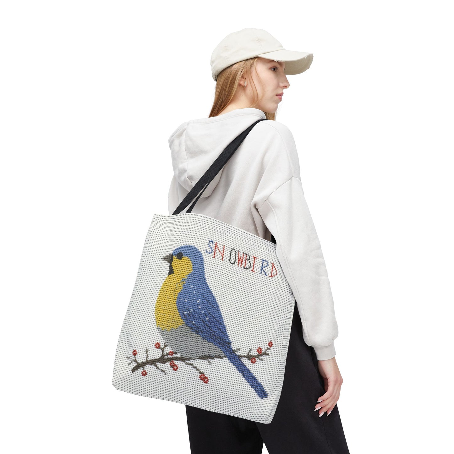 Snowbird Blue Bird and Berries Tote