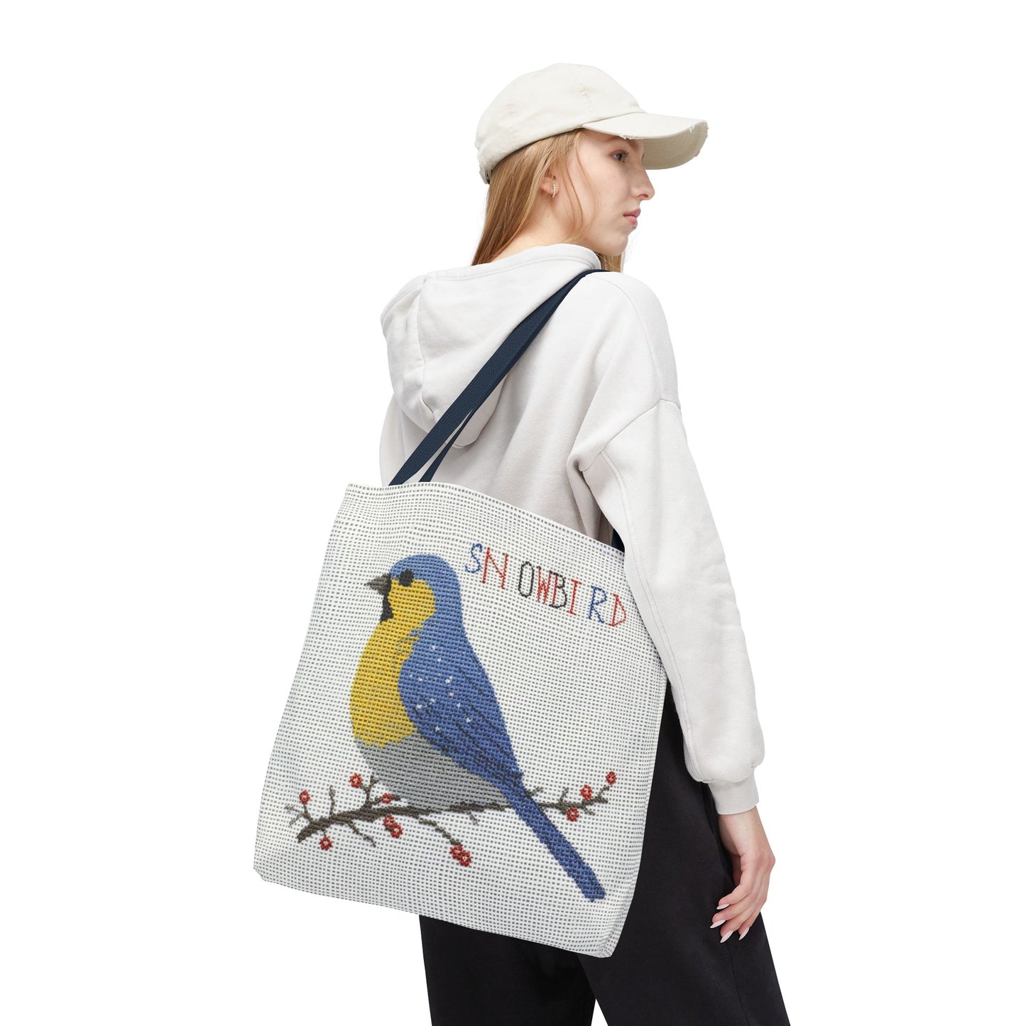 Snowbird Blue Bird and Berries Tote