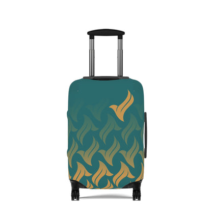 Snowbird Signature Luggage Cover - Teal & Gold