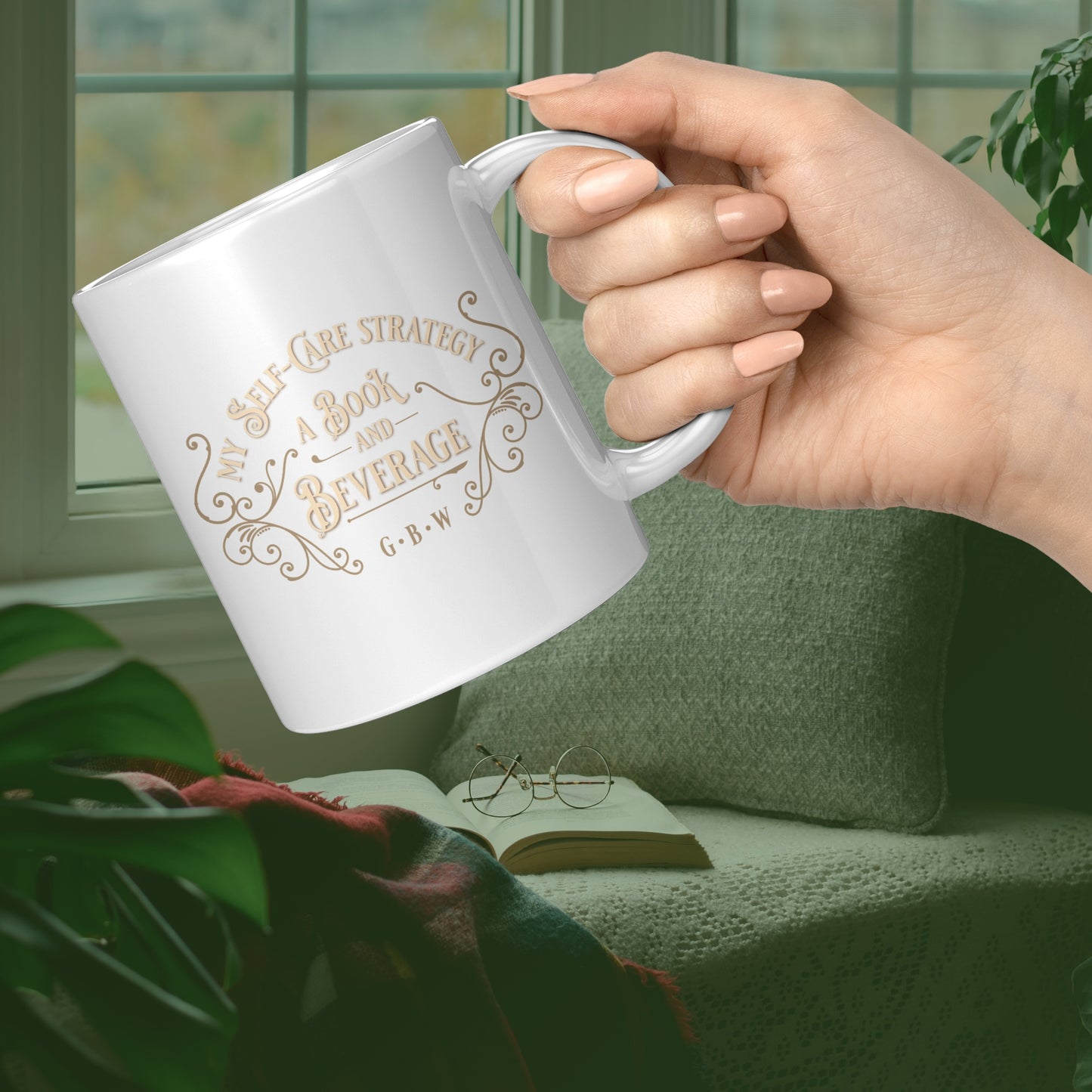 GBW Book Lovers Self Care Mug 11 oz White