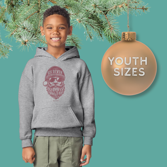 Mr. Lindsay Certified Six Seven Santa Youth Hoodie - Red Print