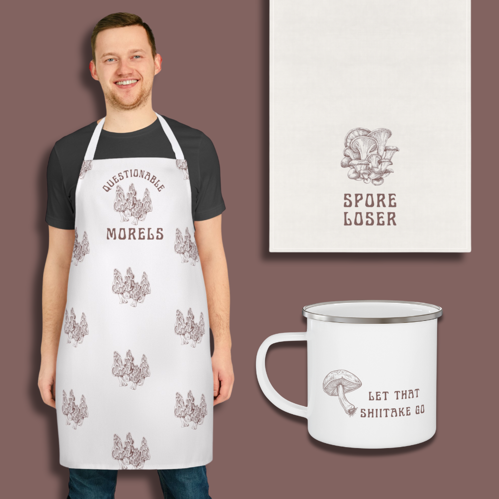 Questionable Morels Questionable Morels Apron – Our Merch Page