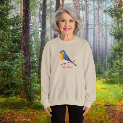 Snowbird Blue Bird & Berries Crewneck Sweatshirt