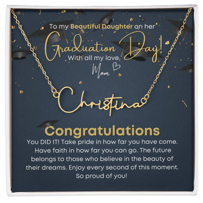Daughter Graduation Custom Name Necklace from Mom