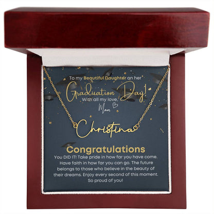Daughter Graduation Custom Name Necklace from Mom
